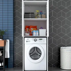 KD110 Waschmaschinenschrank | 100 % MELAMIN | Weiß