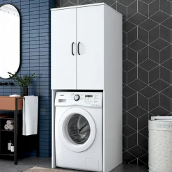 KD110 Waschmaschinenschrank | 100 % MELAMIN | Weiß
