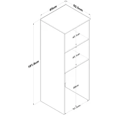 KD110 Waschmaschinenschrank | 100 % MELAMIN | Weiß