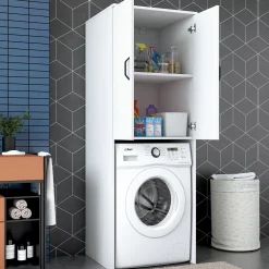 KD110 Waschmaschinenschrank | 100 % MELAMIN | Weiß