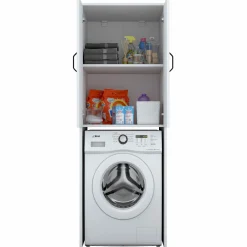 KD110 Waschmaschinenschrank | 100 % MELAMIN | Weiß