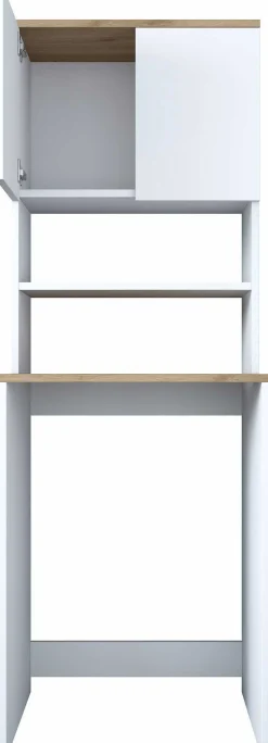 KD101 Waschmaschinenschrank | 100 % MELAMIN | Weiß, Walnuss