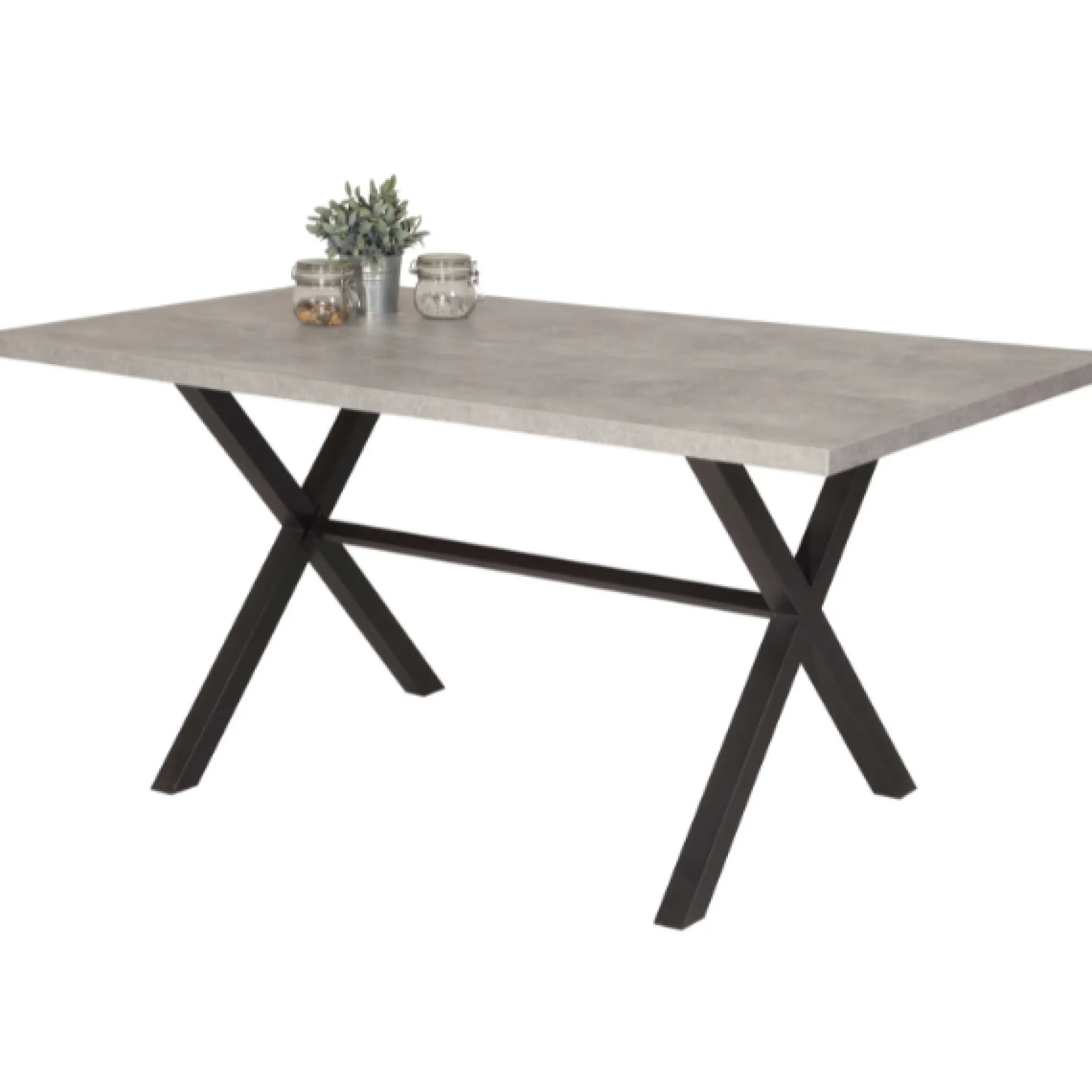Hela Kijara Esstisch 160x90 cm-Betonoptik/Anthrazit