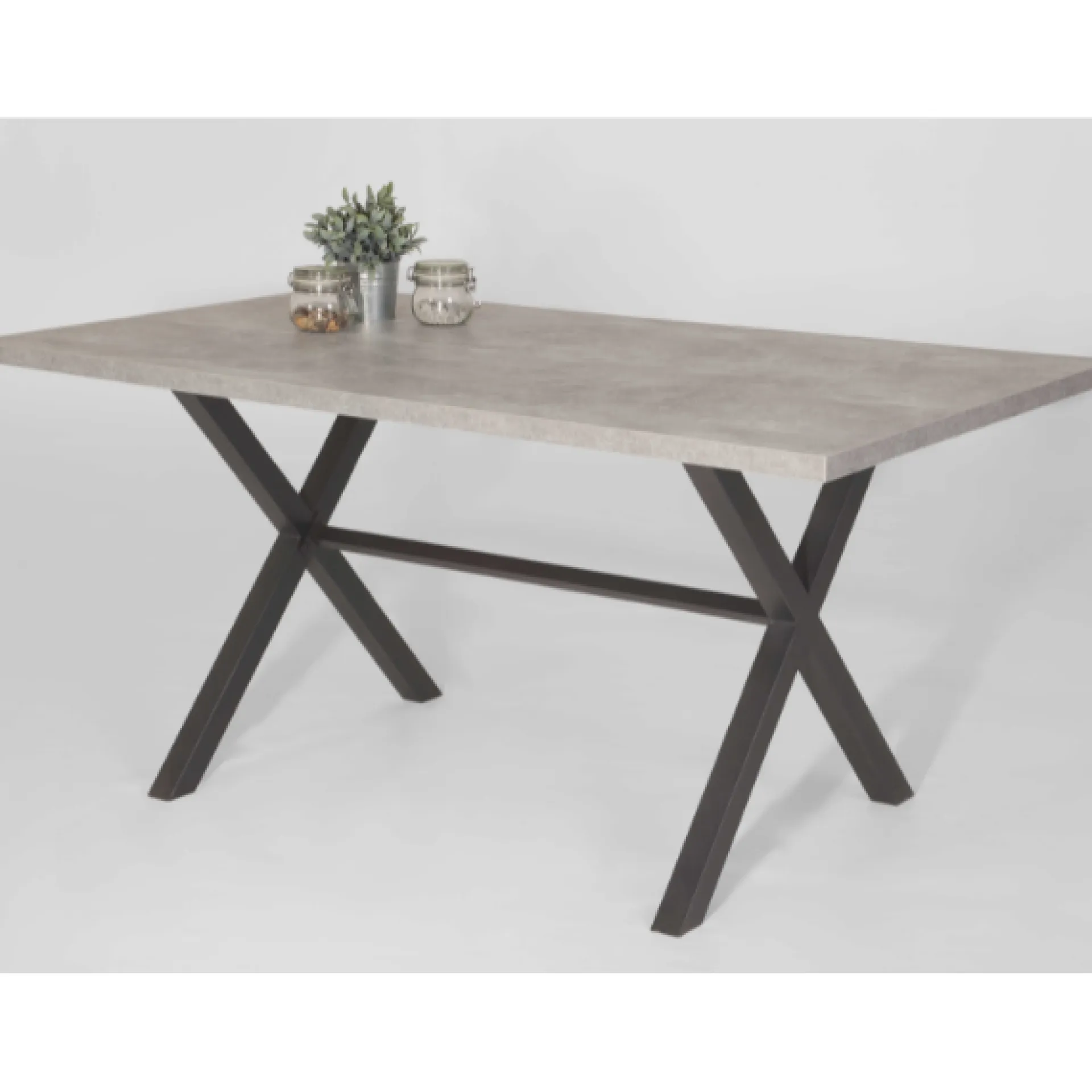 Hela Kijara Esstisch 160x90 cm-Betonoptik/Anthrazit