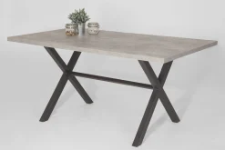 Hela Kijara Esstisch 160x90 cm-Betonoptik/Anthrazit