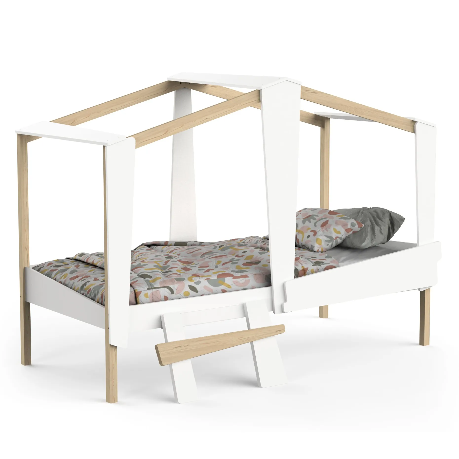 Kinderbett Kabine | 212,2 x 96,6 x 152,2 cm | Weiß