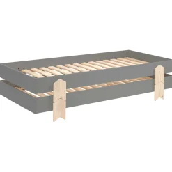 Kinderbett Modulo arrow 90x200 stapelbar 4er-Set - anthrazit/Kieferholz