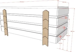 Kinderbett Modulo arrow 90x200 stapelbar 2er-Set - anthrazit/Kieferholz