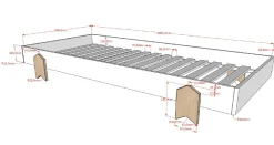 Kinderbett Modulo arrow 90x200 stapelbar 2er-Set - anthrazit/Kieferholz