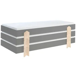 Kinderbett Modulo arrow 90x200 stapelbar 3er-Set - anthrazit/Kieferholz