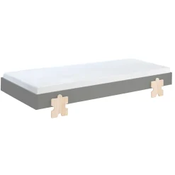 Kinderbett Modulo Puzzle 90x200 stapelbar 3er Set - anthrazit/Kiefer