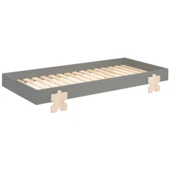 Kinderbett Modulo Puzzle 90x200 stapelbar 3er Set - anthrazit/Kiefer