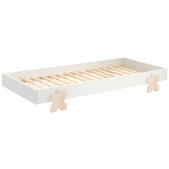 Kinderbett Modulo Puzzle 90x200 stapelbar 2er-Set - weiß/Kieferholz