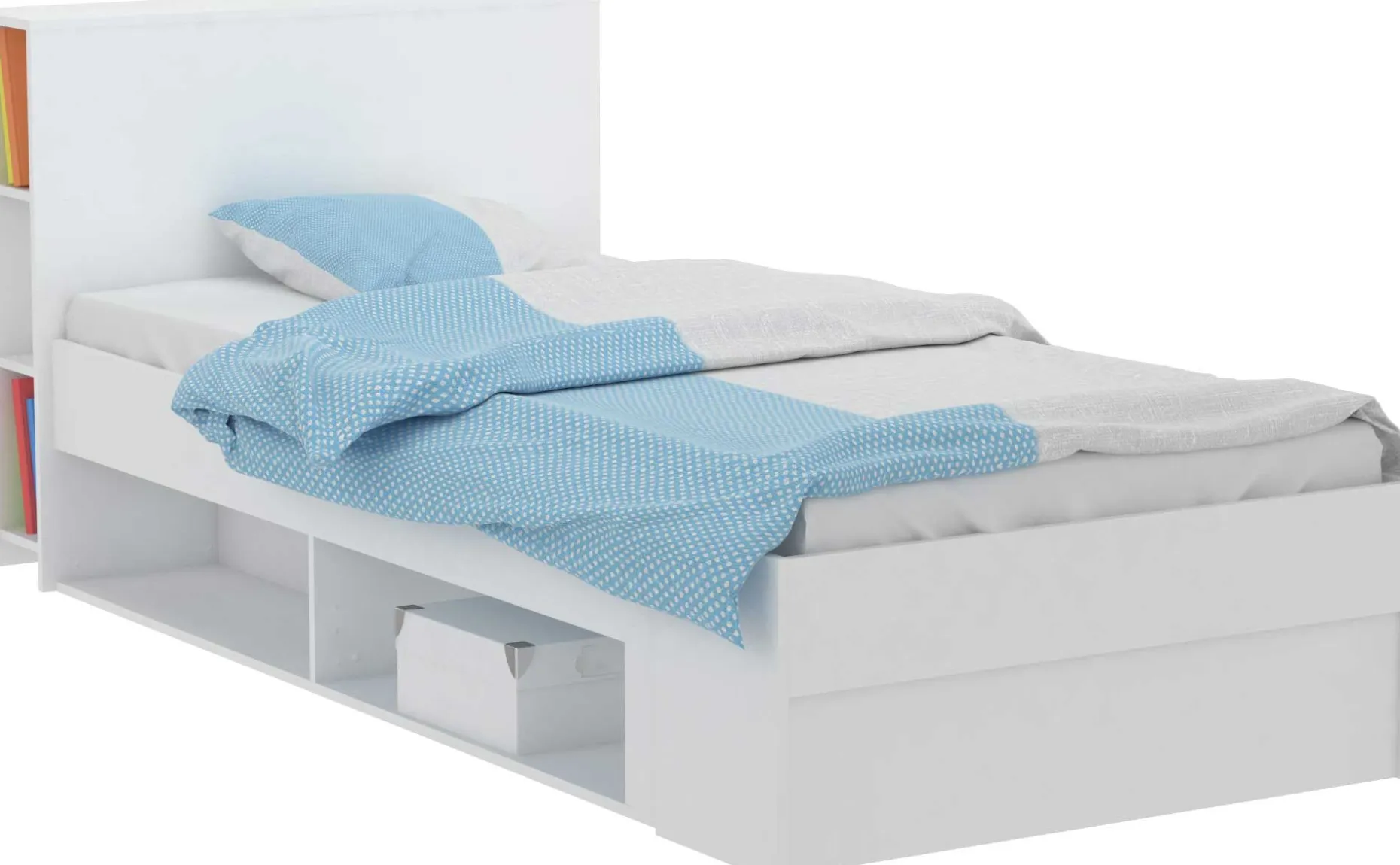 Kinderbett Orphee - 90x200cm - mit Stauraum - weiß