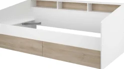 Kinderbett Sleep 90x200cm mit Bettkästen - weiß/Eiche Dekor