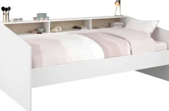 Kinderbett Sleep 90x200cm mit Stauraum - weiß/Eiche Dekor