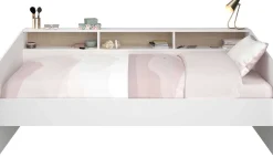 Kinderbett Sleep 90x200cm mit Stauraum - weiß/Eiche Dekor
