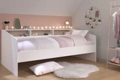 Kinderbett Sleep 90x200cm mit Stauraum - weiß/Eiche Dekor