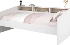 Kinderbett Sleep 90x200cm mit Stauraum - weiß/Eiche Dekor