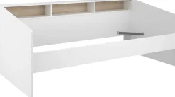 Kinderbett Sleep 90x200cm mit Stauraum - weiß/Eiche Dekor