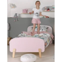 Kinder Vipack Kinderbett 90x200 cm mit Lattenrost und Nachttisch Kiddy-pink