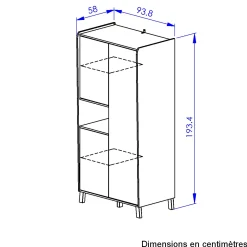 Kindergarderobe Aaron | 94 x 58 x 194 cm | Weiß