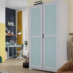 Kindergarderobe Prati Salvia | 92 x 59,5 x 205 | Spanplatte Holz | Mehrfarbig
