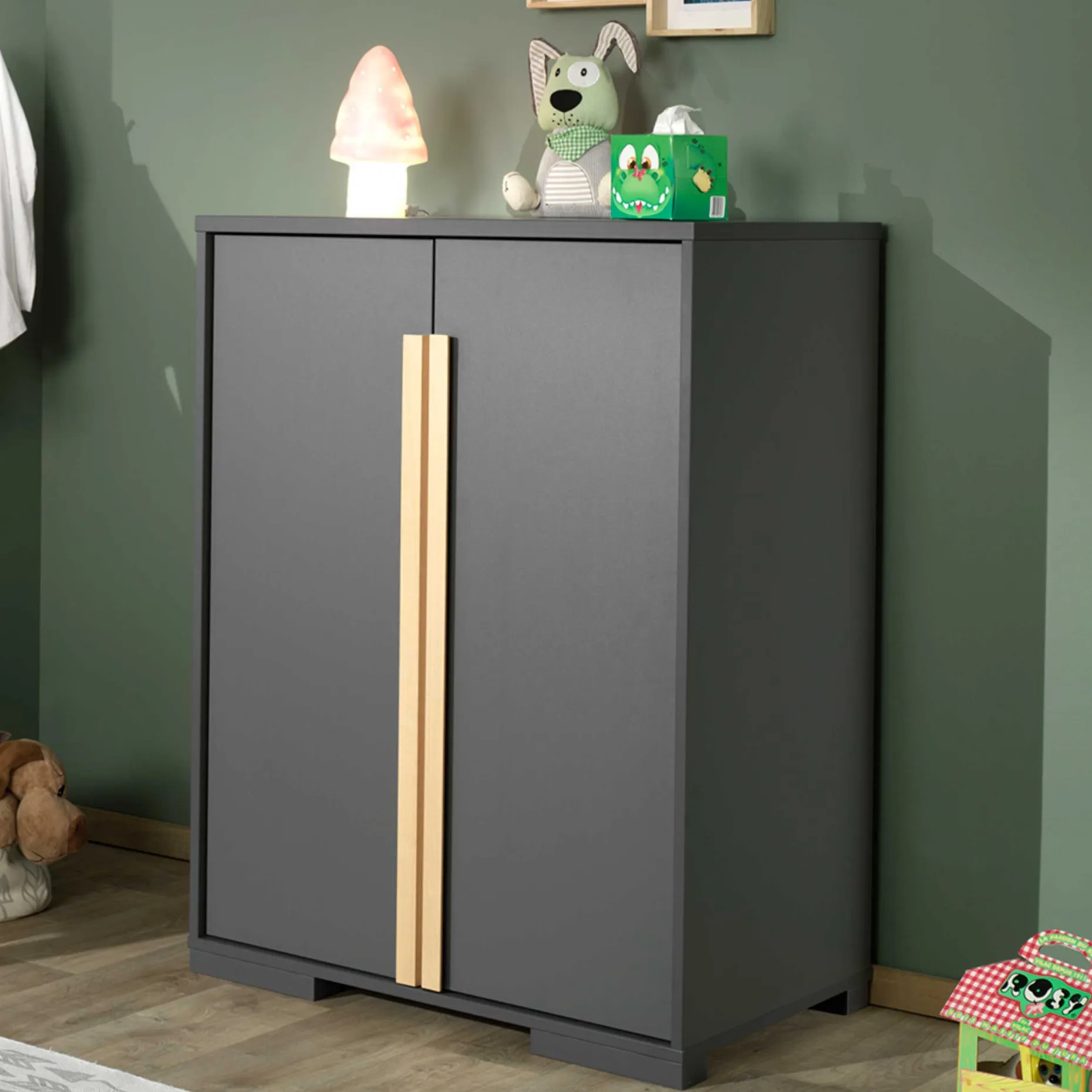 Kinderkleiderschrank London 98x56x116cm - anthrazit