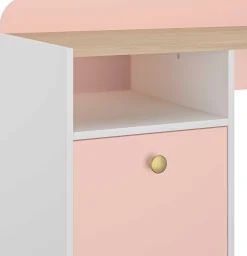 Kinder Gautier - Gami Kinderschreibtisch Romy | 110 x 52 x 85 cm | weiß-pastellrosa