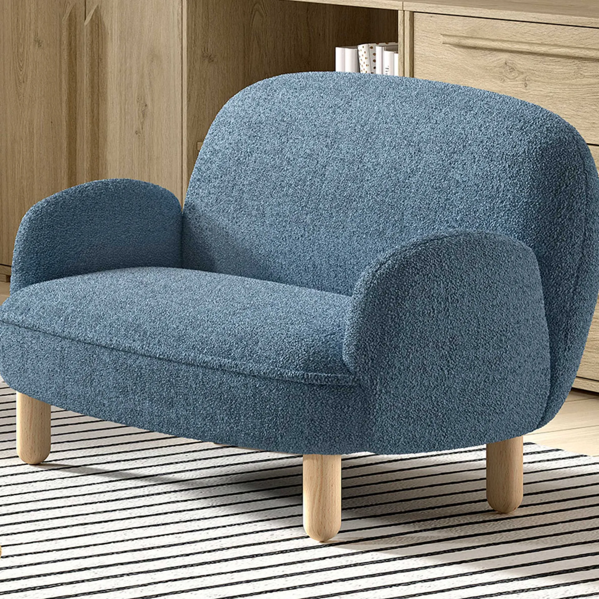 Kinder Vipack Kindersofa Rocky - 89x54x45cm - er Bouclé-Stoff