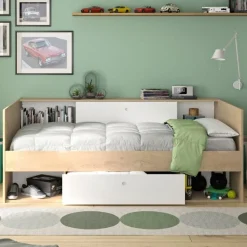 Kinder- und Jugendbett mit Stauraum Alicia | 90 x 200 cm | Design Châtaignier