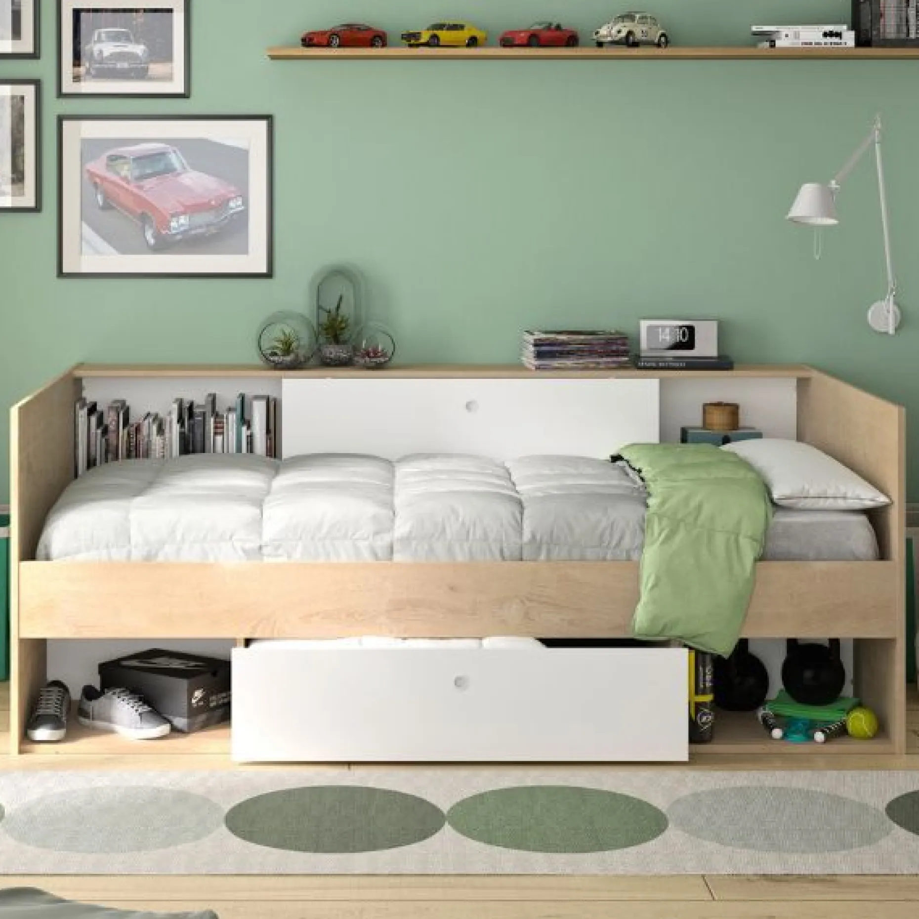 Kinder- und Jugendbett mit Stauraum Alicia | 90 x 200 cm | Design Châtaignier