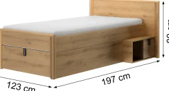 Kinder- und Jugendbett mit Stauraum Lugano | 90 x 200 cm | Artisan Oak Design