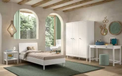 Kinder Vipack Kinderzimmer Forrest: Nachttisch, Bett 90x200, Kleiderschrank, Schreibtisch - buche