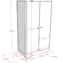 Kinder Vipack Kinderzimmer Forrest: Nachttisch, Bett 90x200, Kleiderschrank, Regal - buche