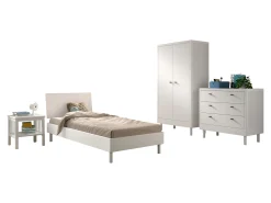 Kinder Vipack Kinderzimmer Forrest: Nachttisch, Bett 90x200, Kleiderschrank, Kommode - buche
