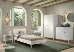 Kinder Vipack Kinderzimmer Forrest: Nachttisch, Bett 90x200, Kleiderschrank, Kommode - buche