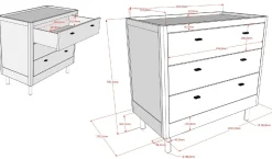 Kinder Vipack Kinderzimmer Forrest: Nachttisch, Bett 90x200, Kleiderschrank, Kommode - buche