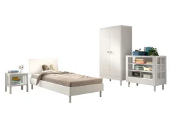 Kinder Vipack Kinderzimmer Forrest: Nachttisch, Bett 90x200, Kleiderschrank, Regal - buche