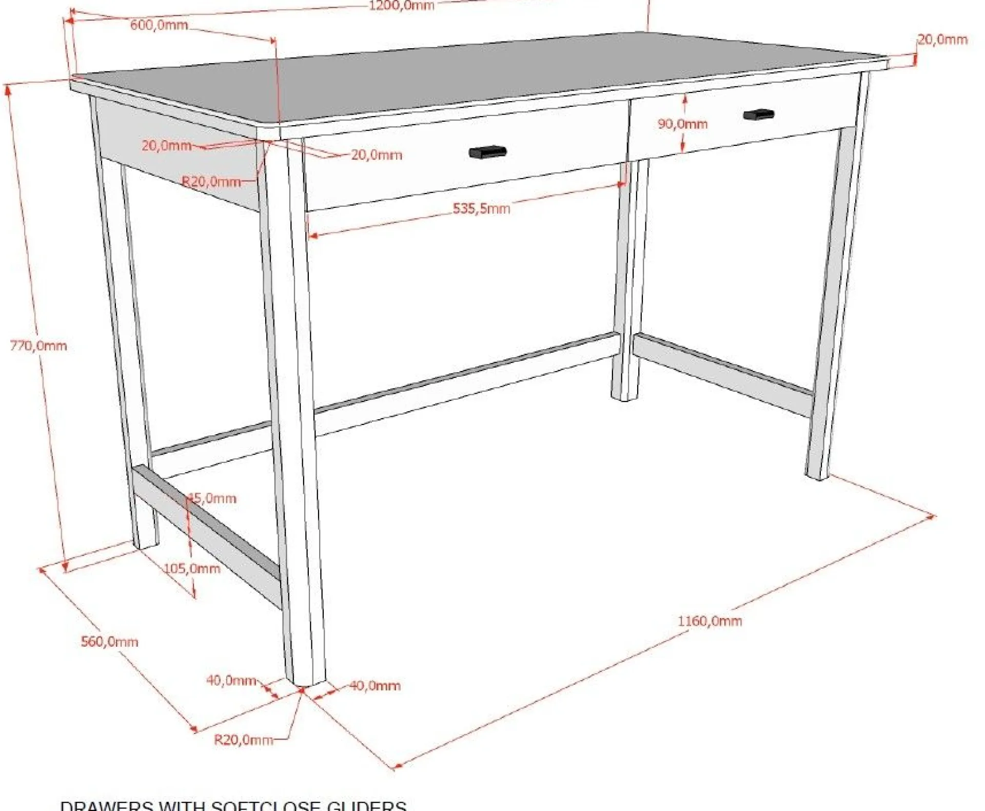 Kinder Vipack Kinderzimmer Forrest: Nachttisch, Bett 90x200, Schreibtisch - buche