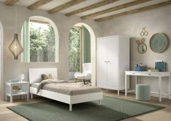 Kinder Vipack Kinderzimmer Forrest: Nachttisch, Bett 90x200, Kleiderschrank, Schreibtisch - buche