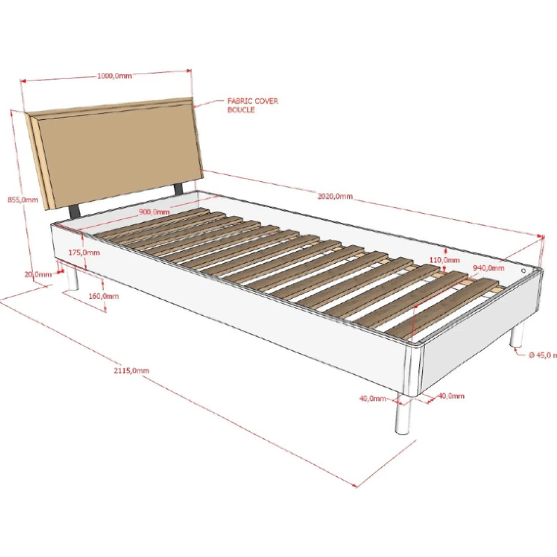 Kinderzimmer Forrest: Nachttisch, Bett 90x200, Kleiderschrank - Weißbuche