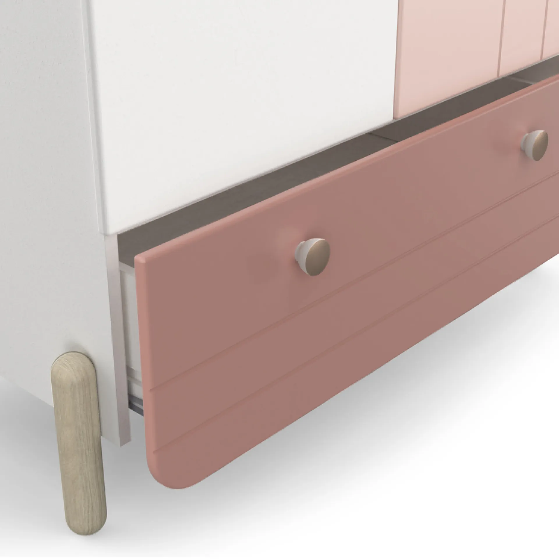 Kinder CBA Kinderzimmer Janne: Bett 90x200cm, Nachttisch, Kleiderschrank, Schreibtisch - /weiß