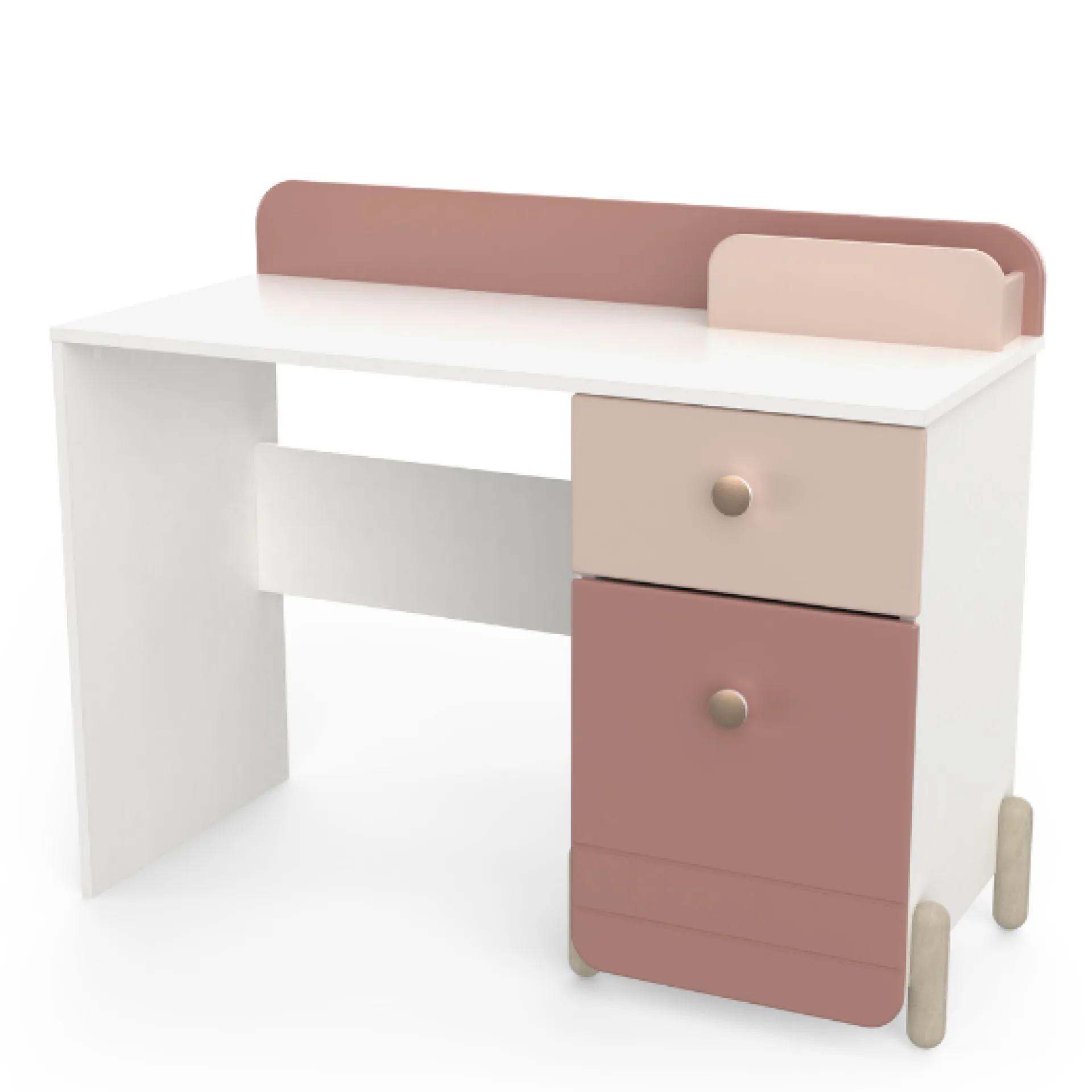 Kinder CBA Kinderzimmer Janne: Bett 90x200cm, Nachttisch, Kommode, Kleiderschrank, Schreibtisch - /weiß