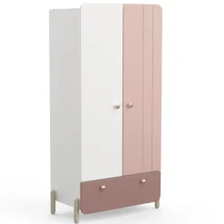 Kinder CBA Kinderzimmer Janne: Bett 90x200cm, Nachttisch, Kommode, Kleiderschrank - /weiß