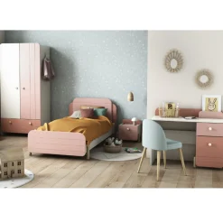 Kinder CBA Kinderzimmer Janne: Bett 90x190cm, Nachttisch, Kleiderschrank, Schreibtisch - /weiss