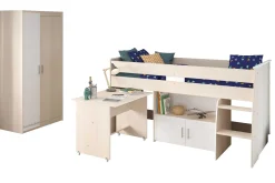 Kinder Parisot Kinderzimmerkombination Charly 90x200 | Halbhohes Bett und Kleiderschrank