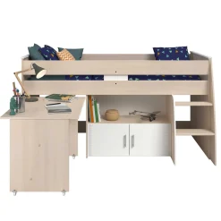 Kinder Parisot Kinderzimmerkombination Charly 90x200 | Halbhohes Bett und Kleiderschrank