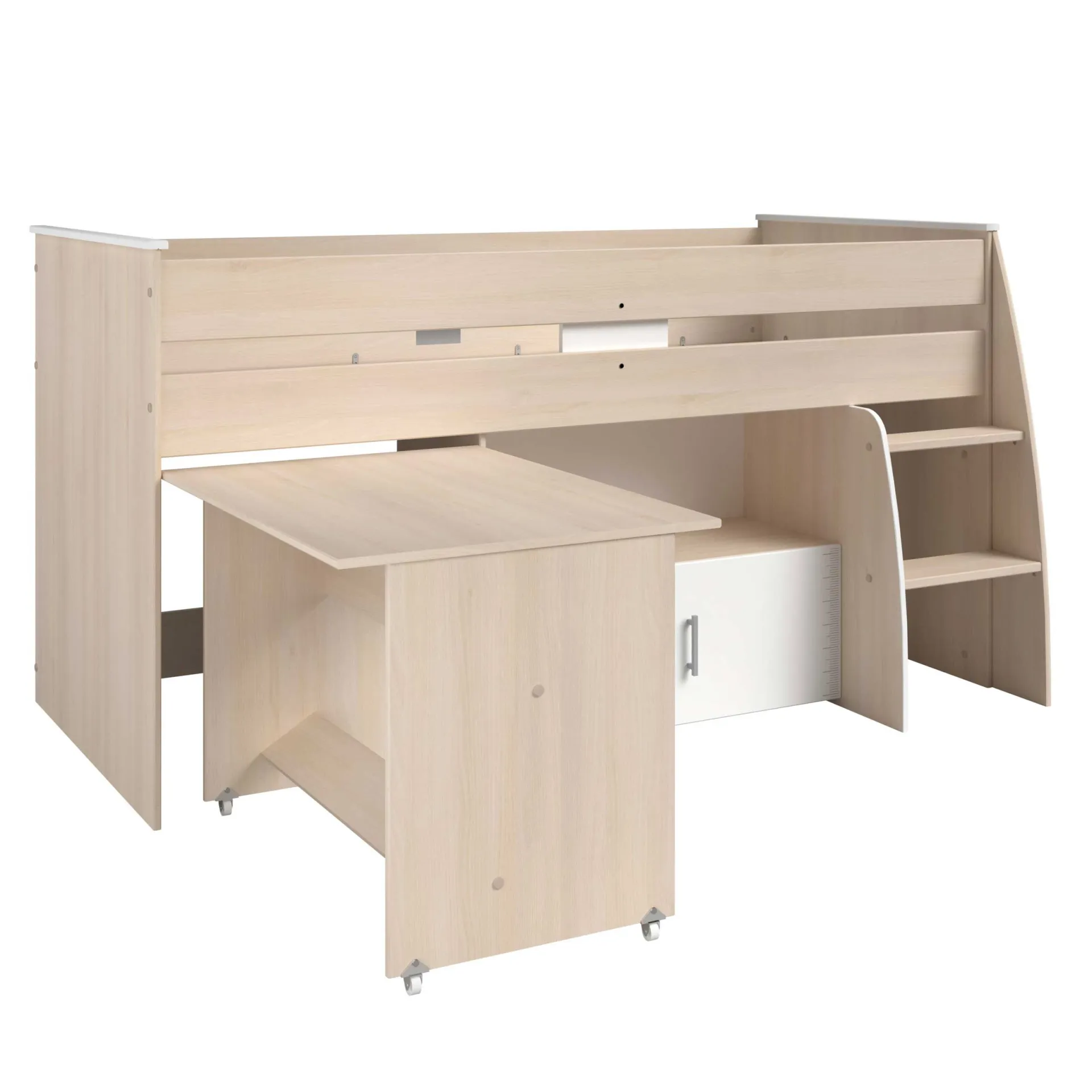 Kinder Parisot Kinderzimmerkombination Charly 90x200 | Halbhohes Bett und Kleiderschrank