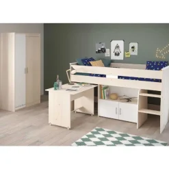 Kinder Parisot Kinderzimmerkombination Charly 90x200 | Halbhohes Bett und Kleiderschrank